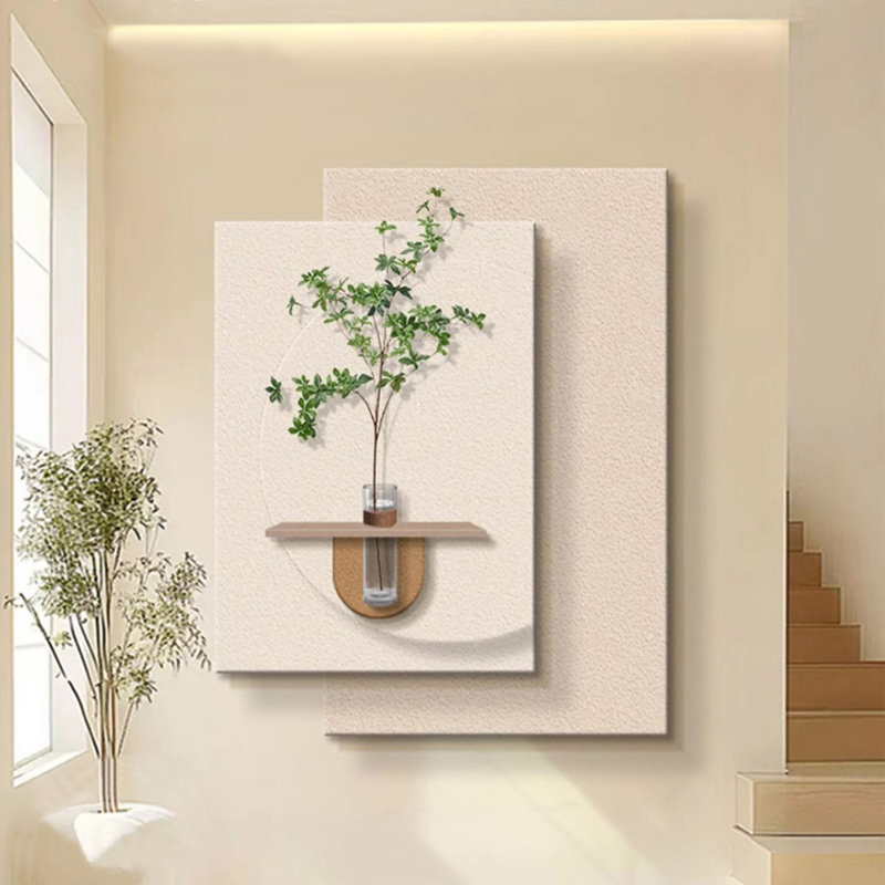 Art mural crème crème en grès, H 31,5 po x l 25,59 po