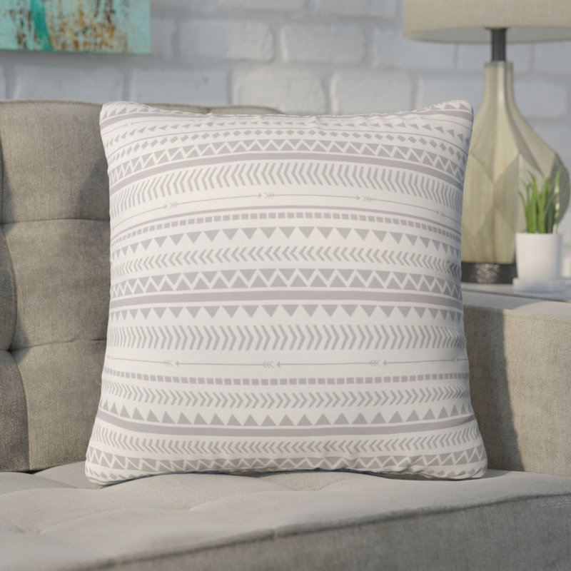 Allyson Johnson Aztec Indoor/Outdoor Throw Pillow, 26" x 26", Brown