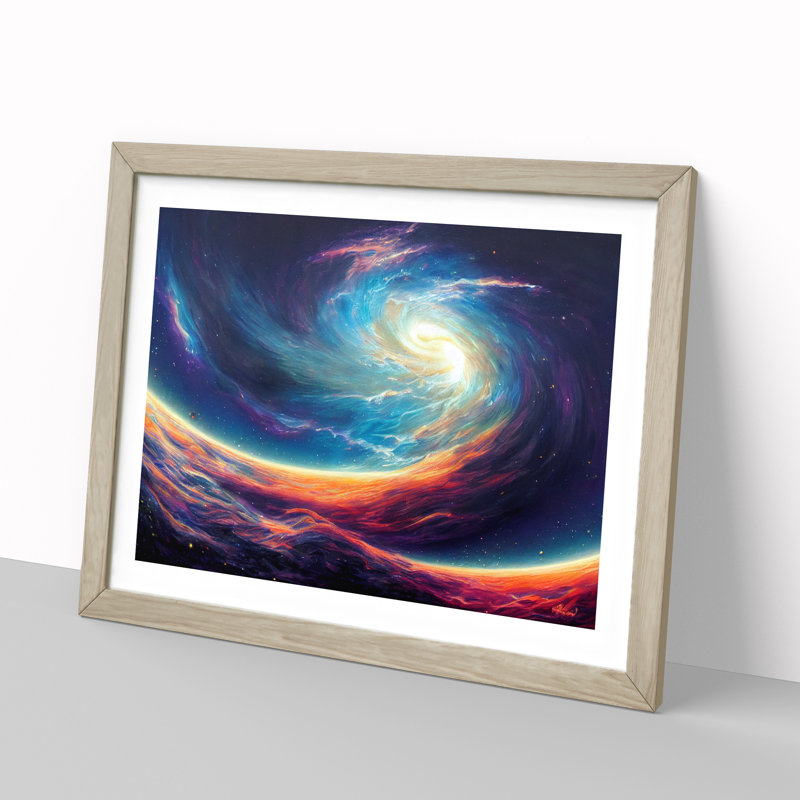 Galaxy Vol.2 - Single Picture Frame Print, Oak Framed, 46cm H x 64cm W x 2cm D