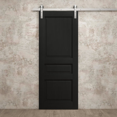 Porte de grange moderne | Ego 5012 | Ensemble de quincaillerie lourde Silver Rail Track | Portes intérieures solides