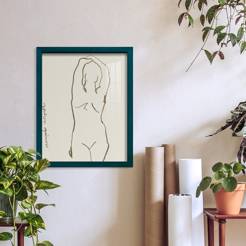 Toi et moi I, impression sur papier, H 6 po x l 4 po x P 1 po, Cadre bleu
