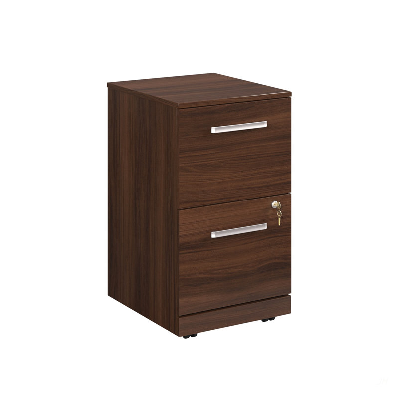 Mobile File Cabinet, Brown finish