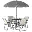 4 Seater Garden Furniture Set Parasol Folding Chairs-1651706026