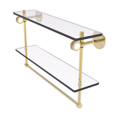 Tablette à 2 niveaux en verre avec barre à serviettes Margolis