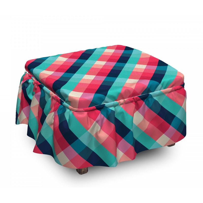 Housse pour repose-pieds rhombuses grid diagonale