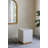 14x14x18" Square Accent Stool with White Capiz Shell Finish and Gold Pedestal Base