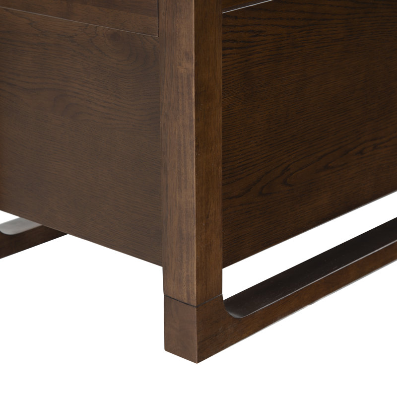 Banc de rangement en bois Tyrell, Noyer