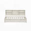 Lit de jour simple avec étagères latérales, 2 tiroirs de rangement et port USB intégré - Mobilier de chambre à coucher blanc crème-1068735572