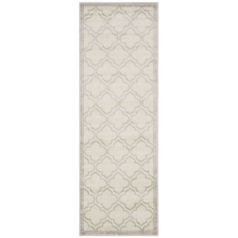 Ammundsen Geometric Light Gray/Ivory Area Rug, Runner 2'3" x 7'