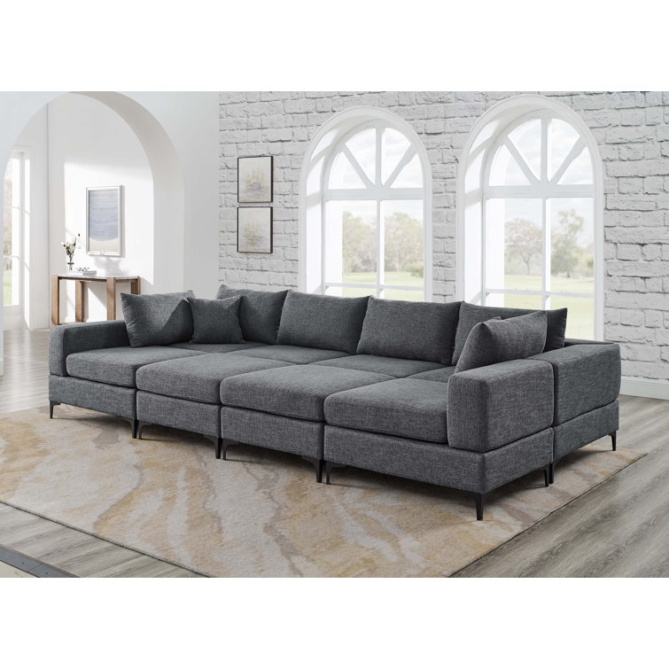 Ashwika 134" Wide Reversible Modular Corner Sectional(incomplete armless chair only)