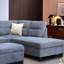 Canapé modulaire en tissu gris de 100 po à 3 places avec méridienne droite, rangement, coussins de dossier, 18 po de hauteur, 77 po de profondeur