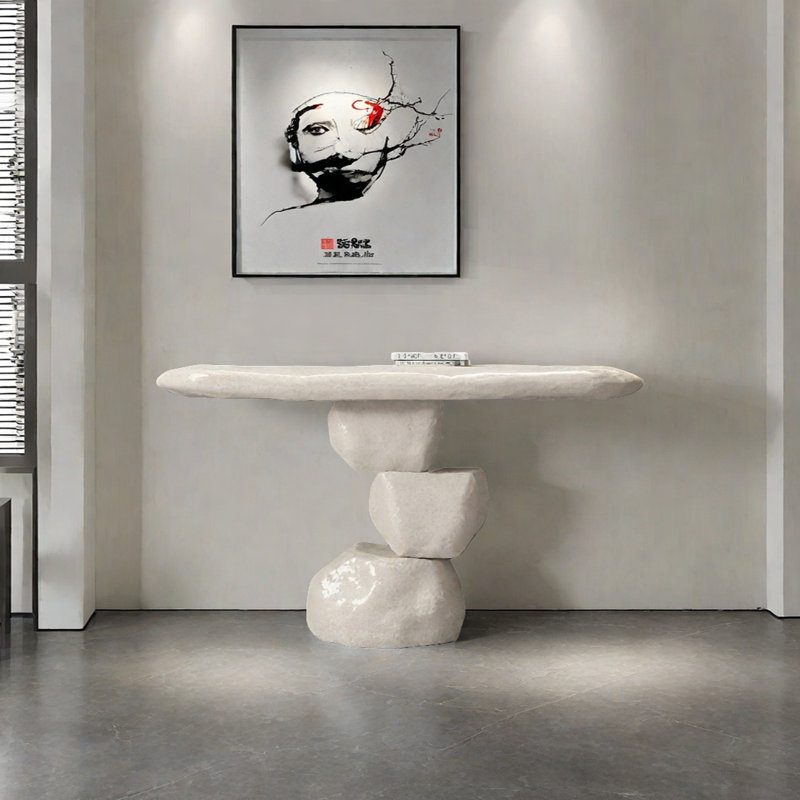 Console Modern Minimalist Art Design, H 35,43 po x l 55,12 po x P 15,75 po, Beige