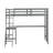 Diamonde Twin Loft Bed Frame W/desk Angled And Built-in Ladder Solid Wooden Frame Gray