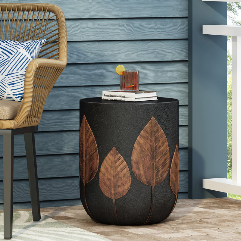 Evart Round Metal Outdoor Side Table , 15.25'' in. W 15.25'' in. D