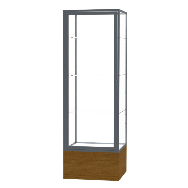 Keepsake Series 72'' H x 24'' W Metal Trophy Display Case, Clear, Satin, Autumn