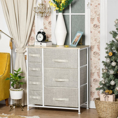 Vertical Metal Dresser with 7 Drawers