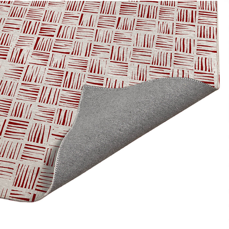 Tapis de cuisine Lash, Rectangle 3' x 5', Canneberge rouge à carreaux