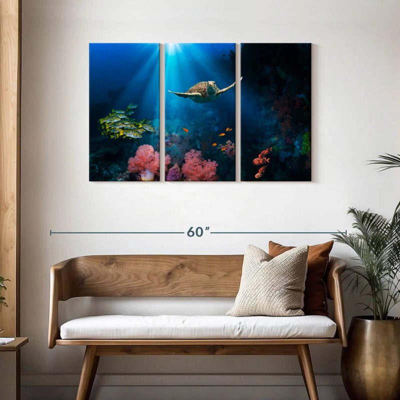Océan sous l'eau, H 28 po x l 45 po