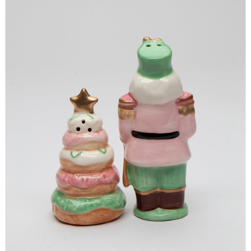 Pastel Nutcracker And Donut Tree Salt And Pepper