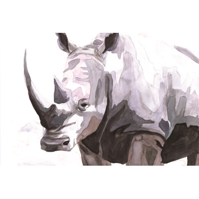 Rhinoceros 1 Piece Wrapped Canvas Wall Art