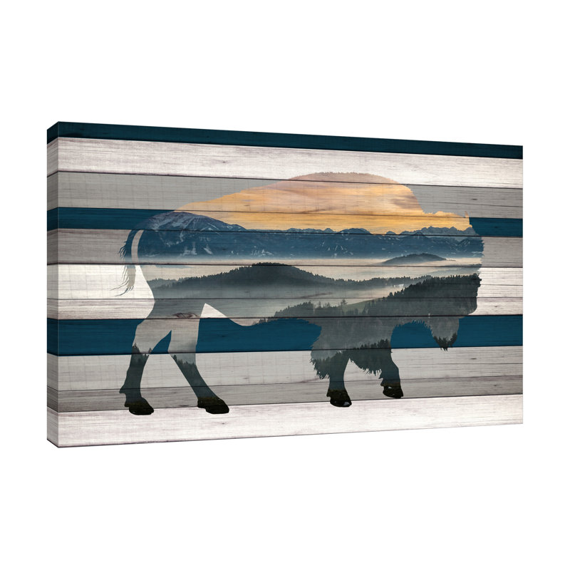 «Bison Mountain Range», toile tendue par Kimberly Allen 16662, H 16 po x l 24 po x P 1,5 po