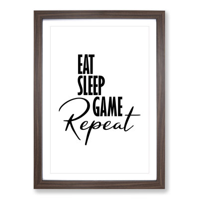 Eat Sleep Game Repeat - Picture Frame Typography