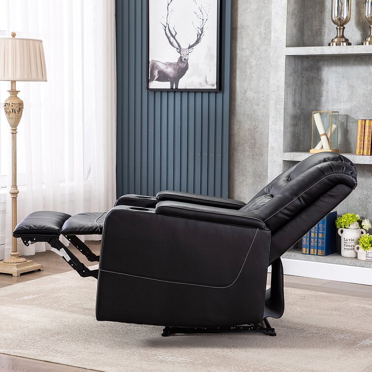 Latitude Run® Leather Recliner Chair for Living Room Rocker Single