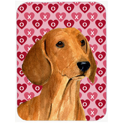 Caroline's Treasures Valentine Hearts Dachshund Hearts Love and Valentine's Day Portrait Glass Cutting Board