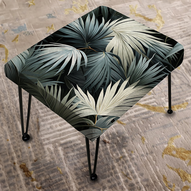 Miroir monochrome motif tropical I - Repose-pieds rectangulaire tropical