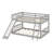 Low Bunk Bed Frame With Ladder,Full-Length Guardrail And  Slide-118155251