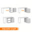 140cm Rotating L-Shaped Desk with 3 Drawers & Storage Shelves - Reversible Home Office Corner Desk-1504224929-1504313202