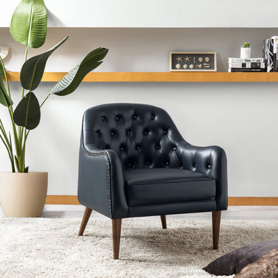 Rhinehart 28.5" Wide Genuine Leather Barrel Chair