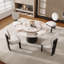 Table de salle à manger ronde avec plateau tournant pour 4 à 8 personnes-93044914-93044912