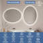 Miroir de salle de bain ovale rétro-éclairé sans cadre homologué UL, anti-buée, verre trempé-130040316