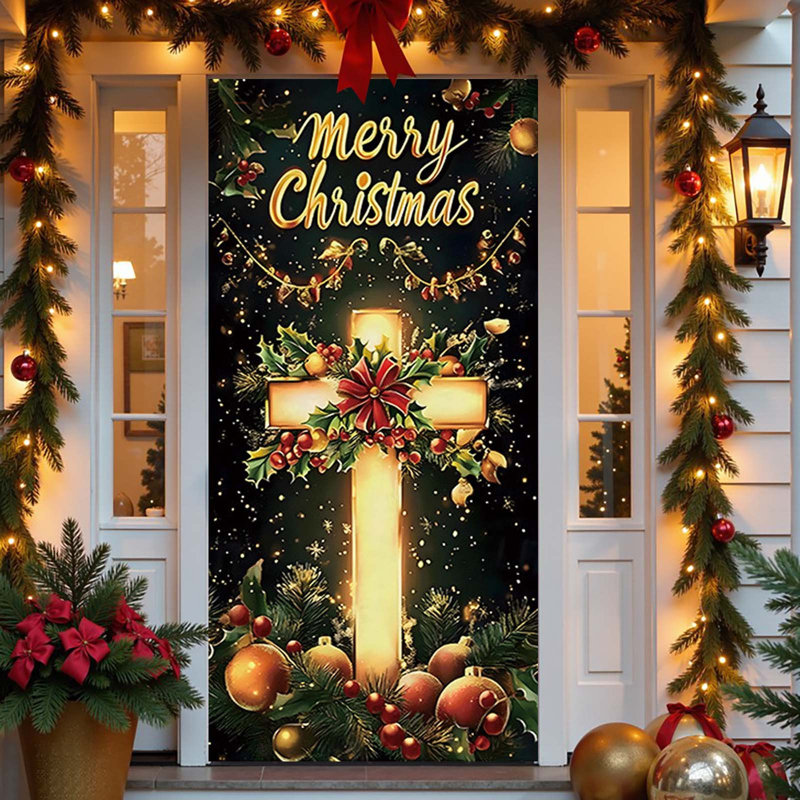 Couvercle de porte de Noël kbndieu, A