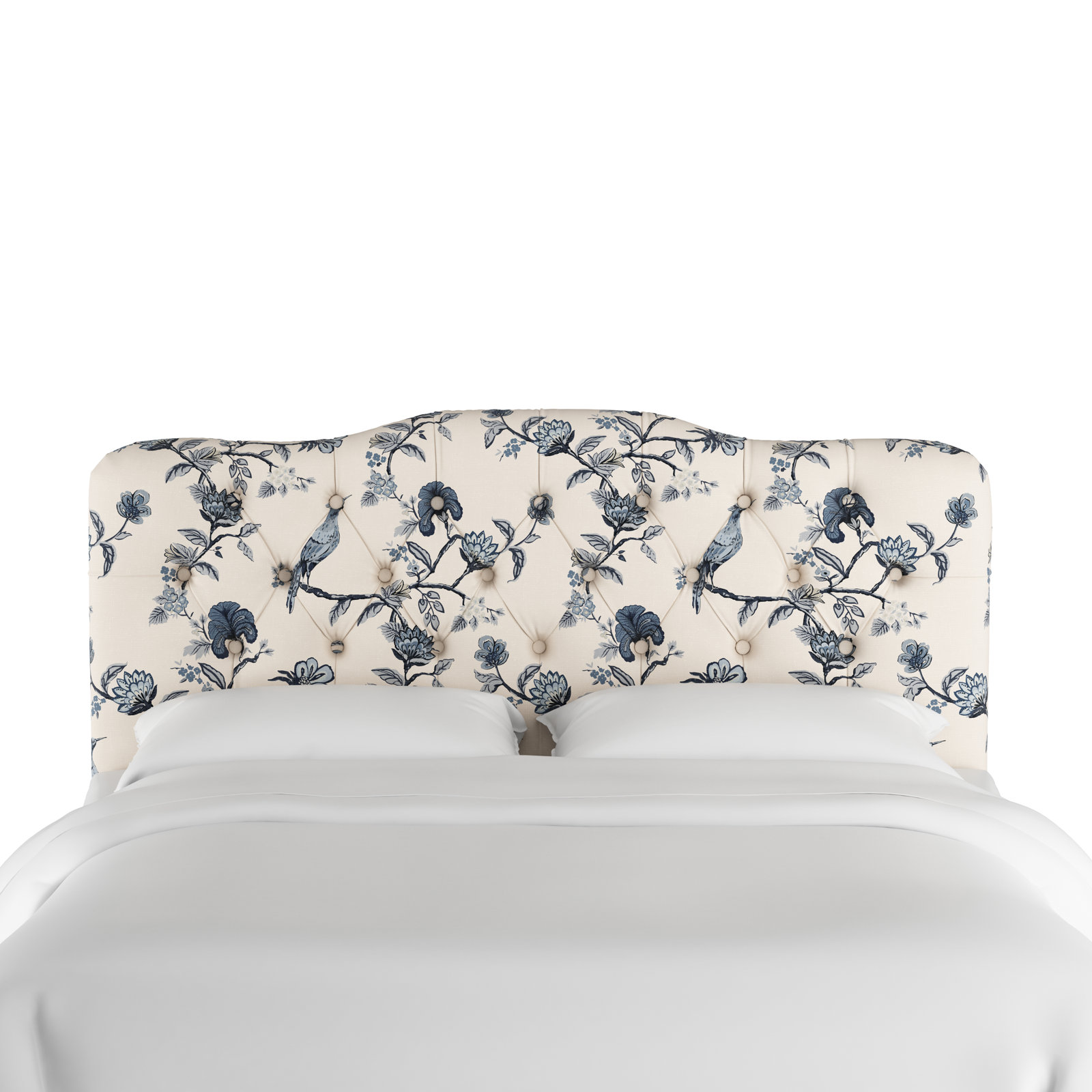 Rodan Cotton Upholstered Bed, Queen, Shaana Indigo