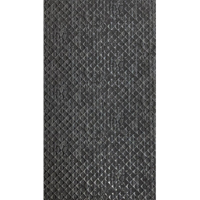 Black Gray Silver Metallic Faux Fabric Diamond Textured Wallpaper 3-d Illusion