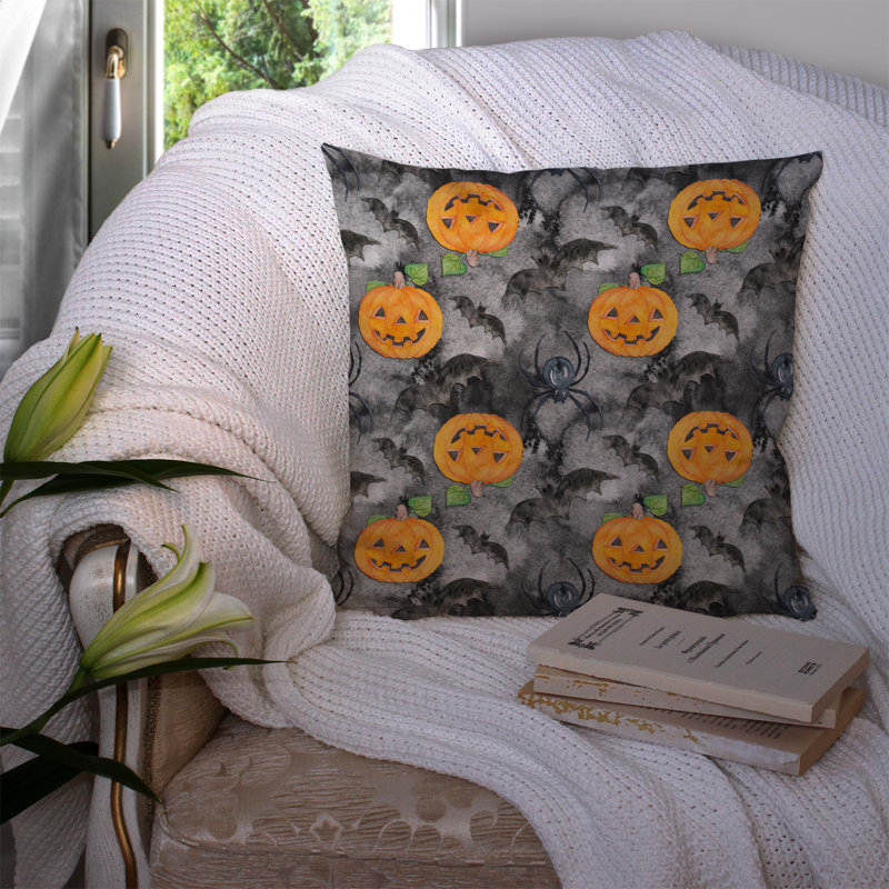 Coussin extérieur watecolor halloween jack-o-lantern, 14 po x 14 po