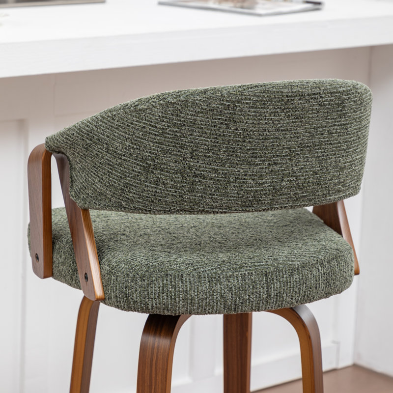 Tabouret de comptoir pivotant rembourré Providence, Vert