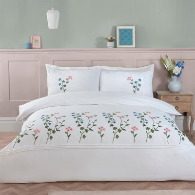Cotton Blend Floral Duvet Cover Set