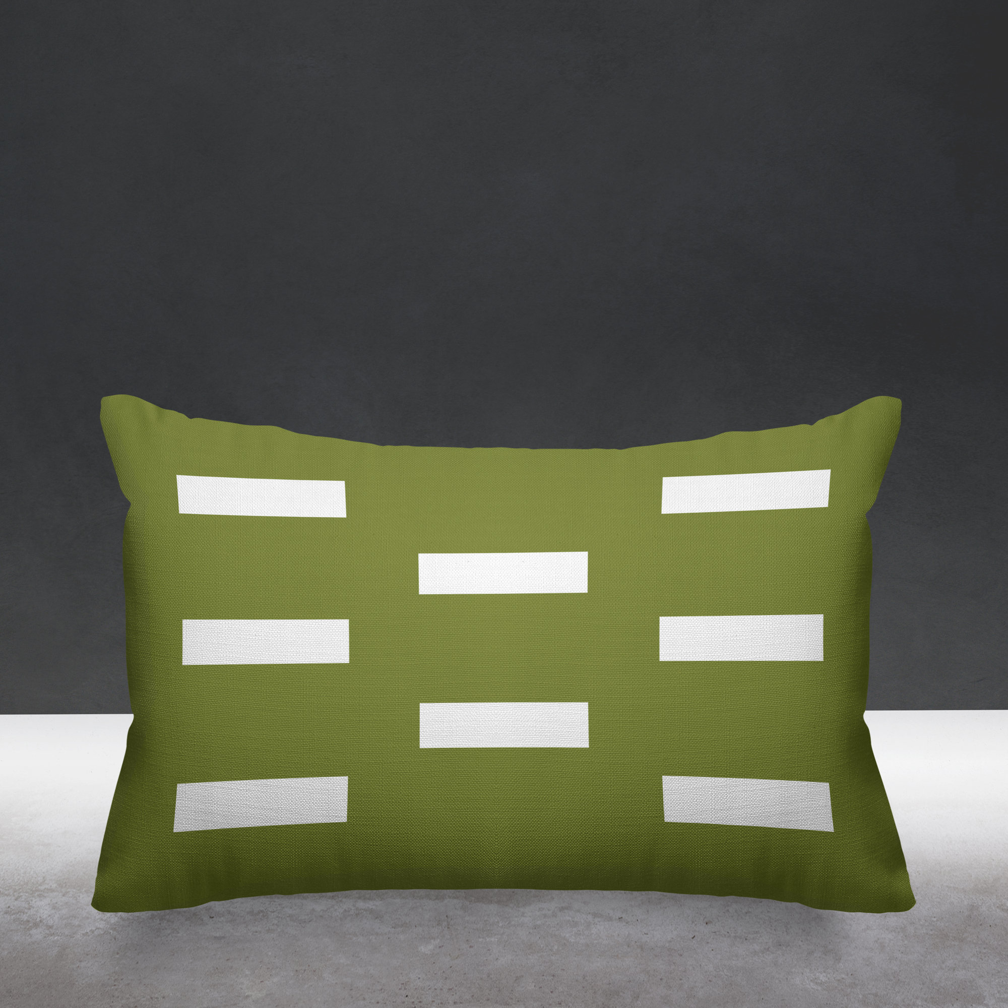 Luella Geometric Indoor/Outdoor Throw Pillow, Olive Green
