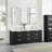 Allister 84" Free-standing Double Bath Vanity in Oak Weathered Black with White Quartz Stone Top-121696751-121696754