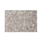 Cowhide Geometric Area Rug in Lilac Ash