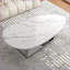 Table basse en pierre frittée moderne avec base en acier inoxydable, facile à nettoyer et amp; Durable pour le salon-1992928453