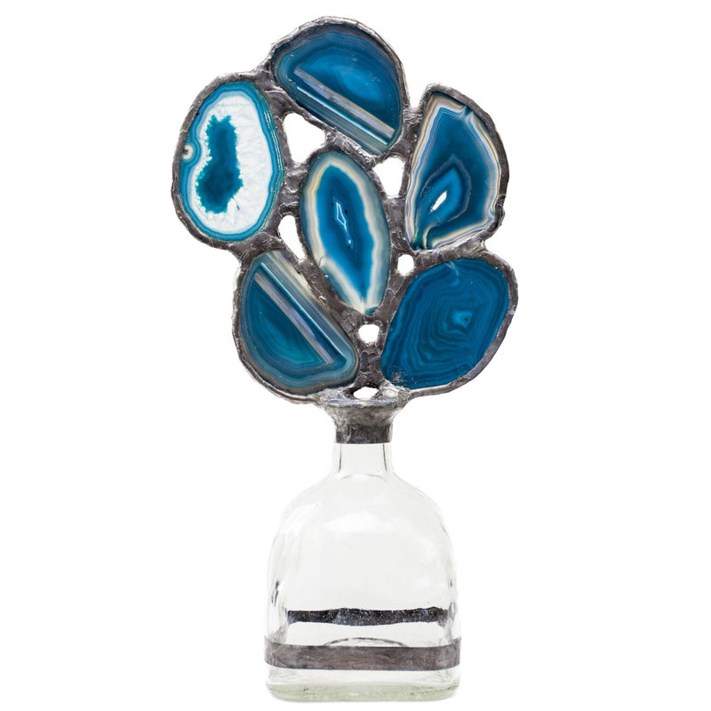 Bouteille décorative en cristal 17 po Agate