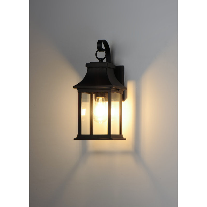 Lanterne murale d'extérieur noire à 1 lumière H 16 po Sona