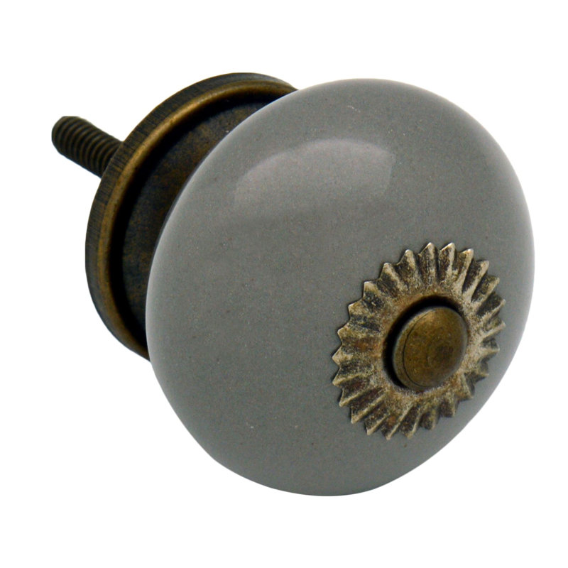 Nicola Spring - Round Ceramic Cabinet Knob, Grey