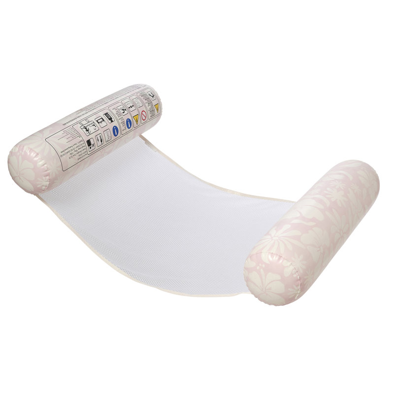 Sunnylife: hamac flottant - Stole My Heart - floral rose - traversins latéraux gonflables, fond en filet, piscine flottante allongée et assise, chaise longue flottante, bouchon de 175 lb