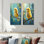 «Baby Finch on a Sunlit Branch I - Yellow Nature», ensemble de 2 reproductions d'art mural en métal surdimensionnées