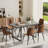 Rectangular Wood Top Double Pedestal Dining Set-435677314-435677324